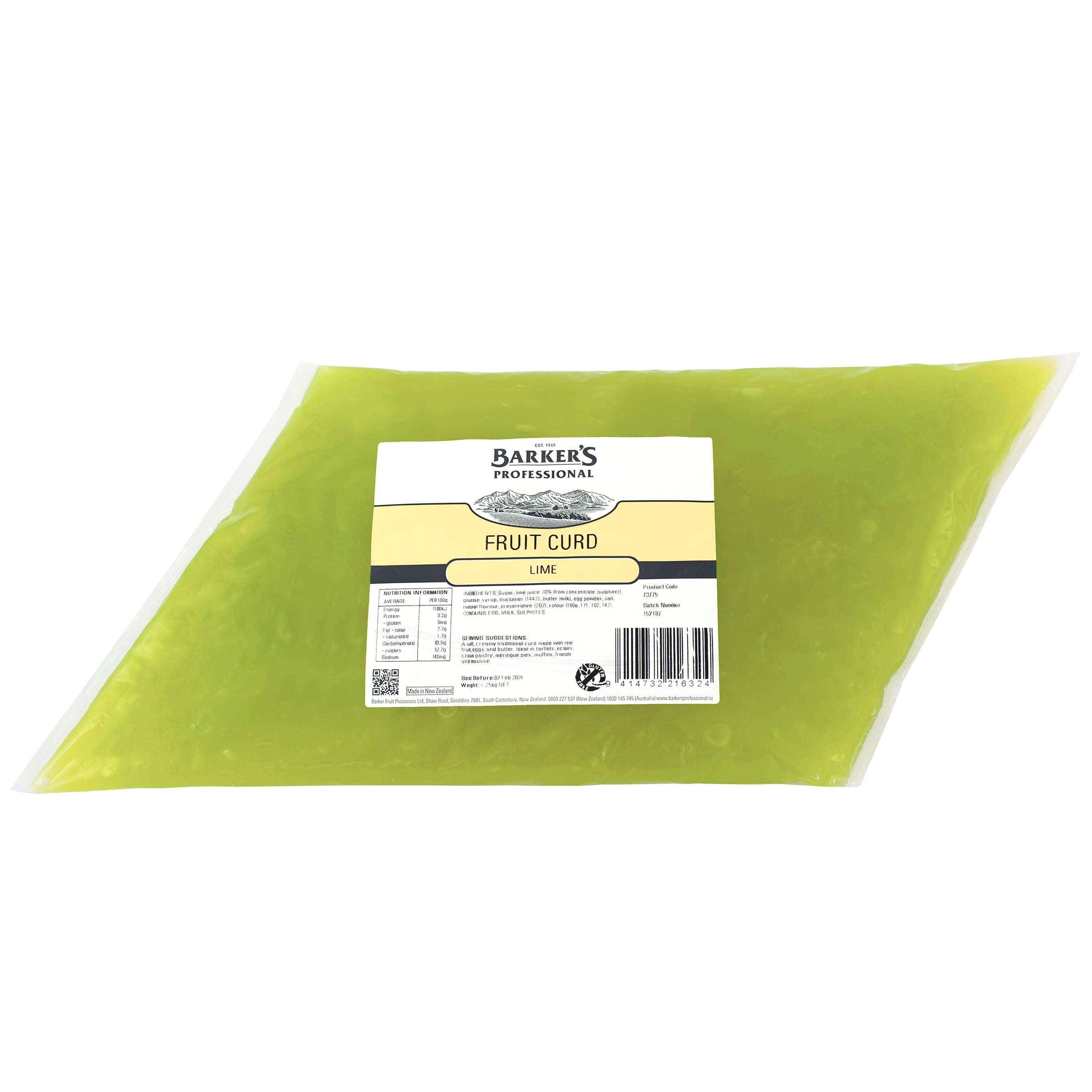 Barker's Lime Fruit Curd 1.25kg