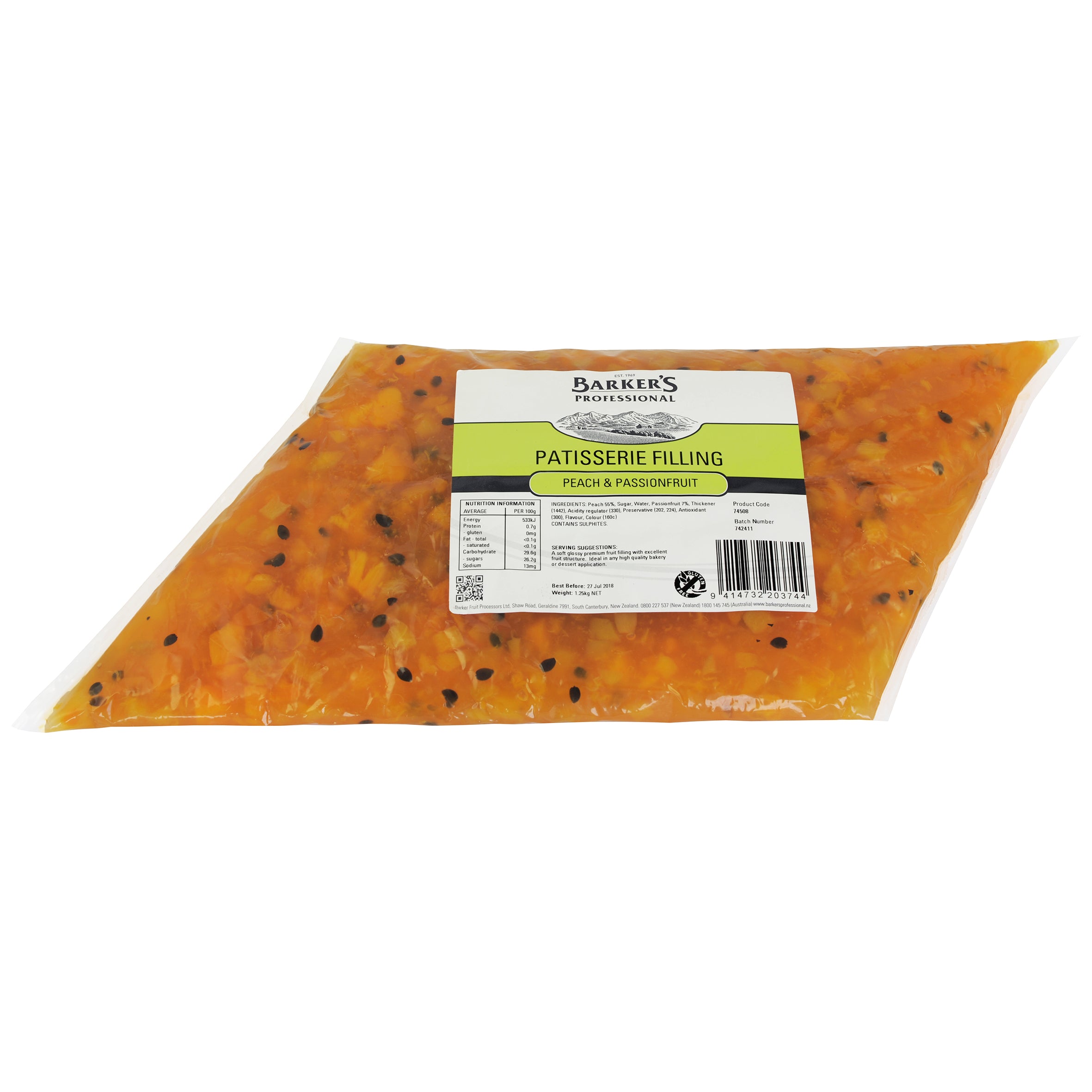 Barker's Peach & Passionfruit Pat Fill 1.25kg