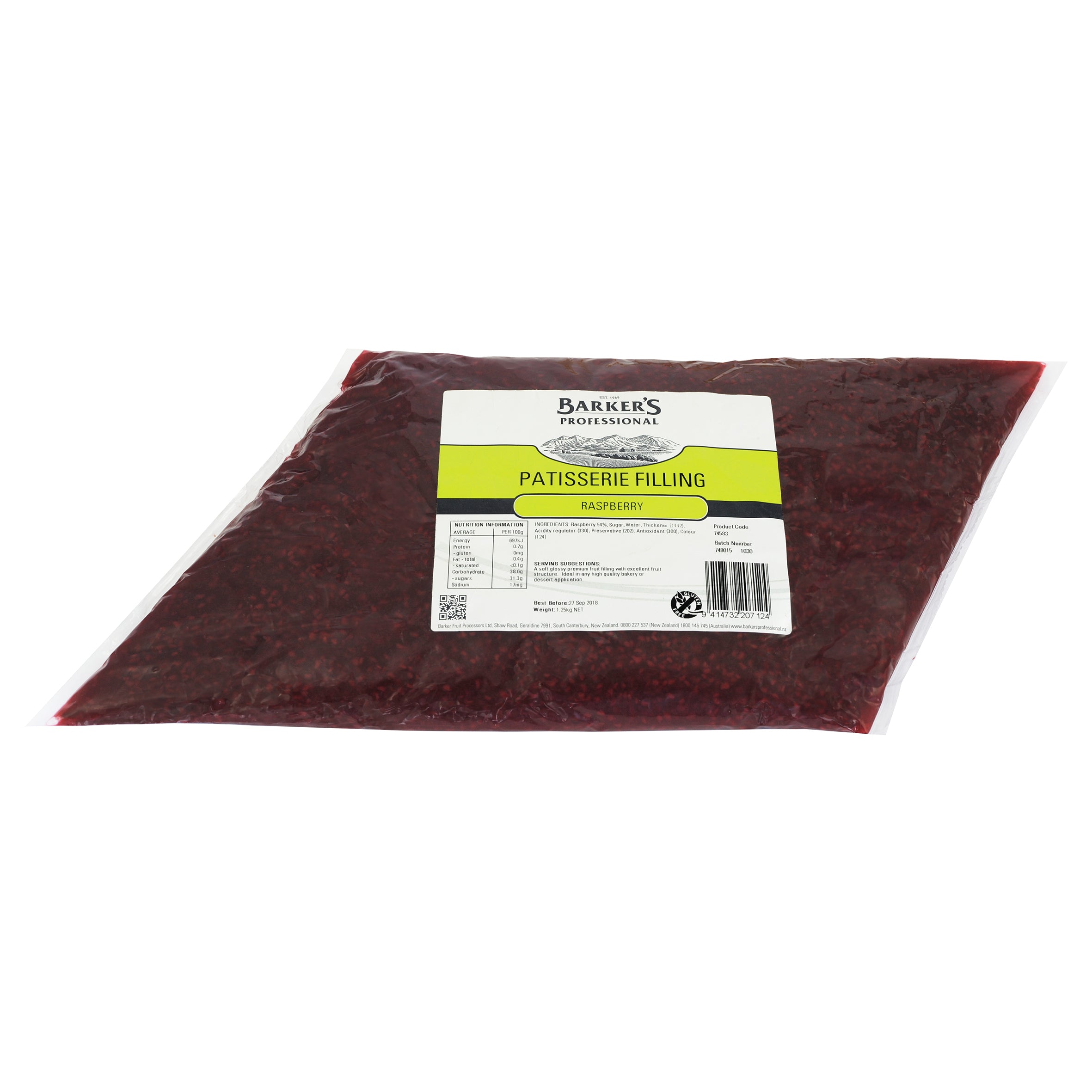 Barker's Raspberry Patisserie Filling 1.25kg