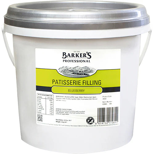 Barker's Blueberry Patisserie Filling 4.5kg