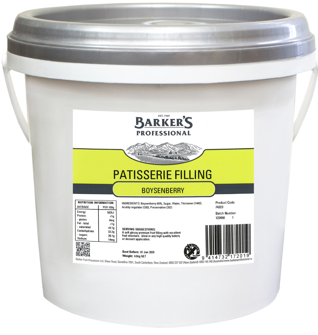 Barker's Boysenberry Patisserie Filling 4.5kg