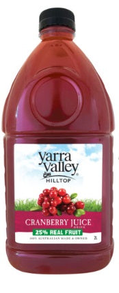 Yarra Valley Hilltop Juice Cranberry 2Ltr