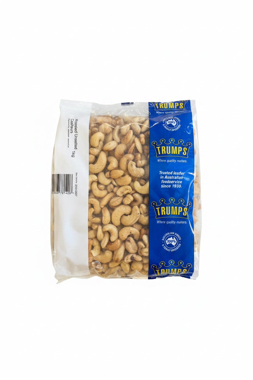 Trumps Roasted Unsalted Cashews 1kg
