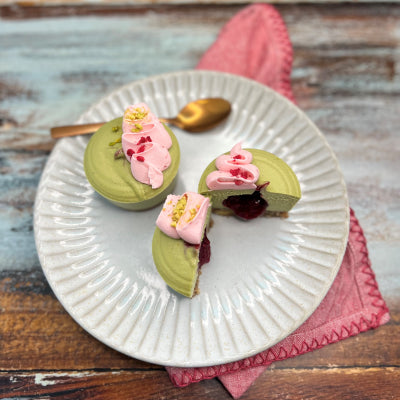 HMB GF Vegan Matcha Raspberry Silk Cakes x 12
