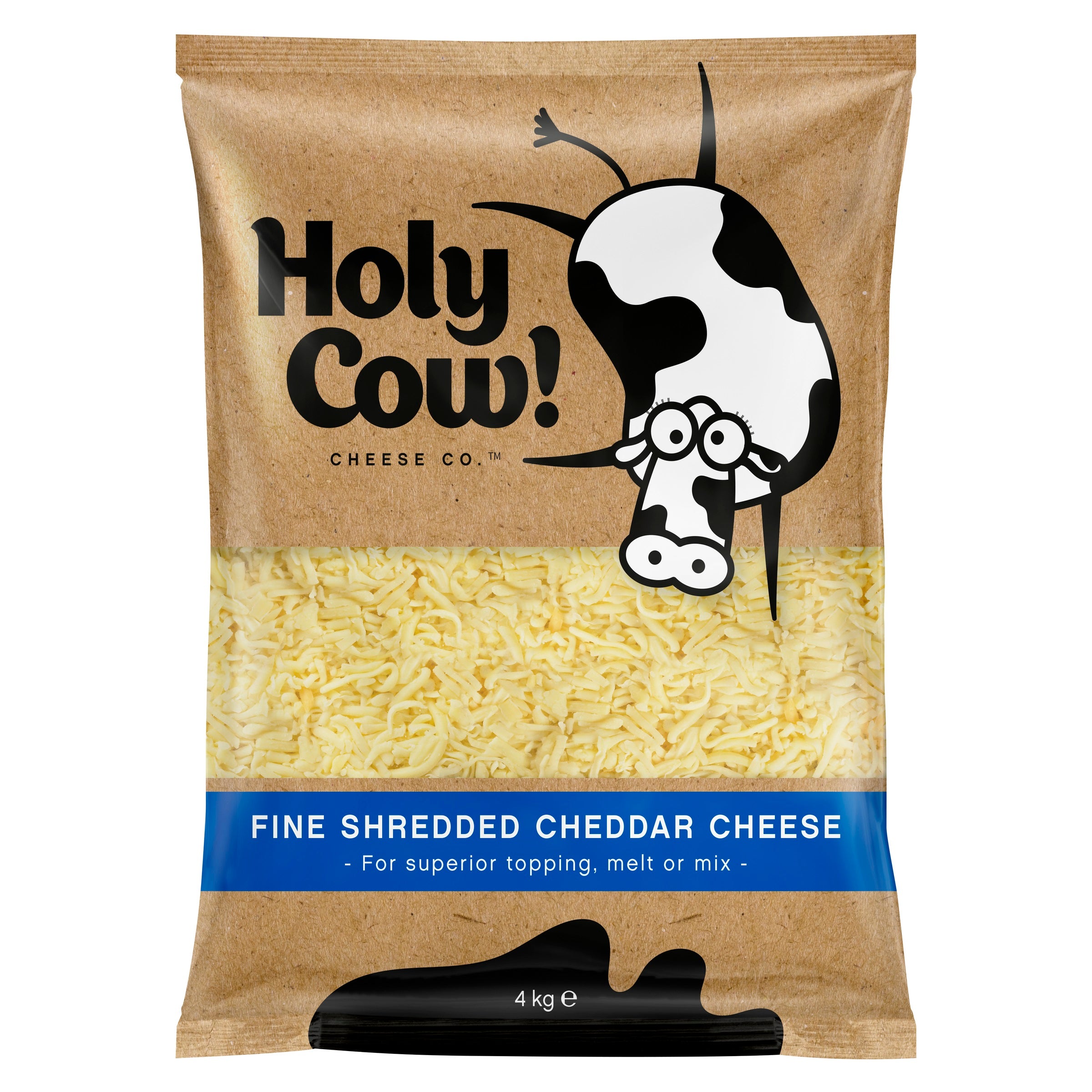 Holy Cow Fine Shredded Cheddar Cheese 4kg
