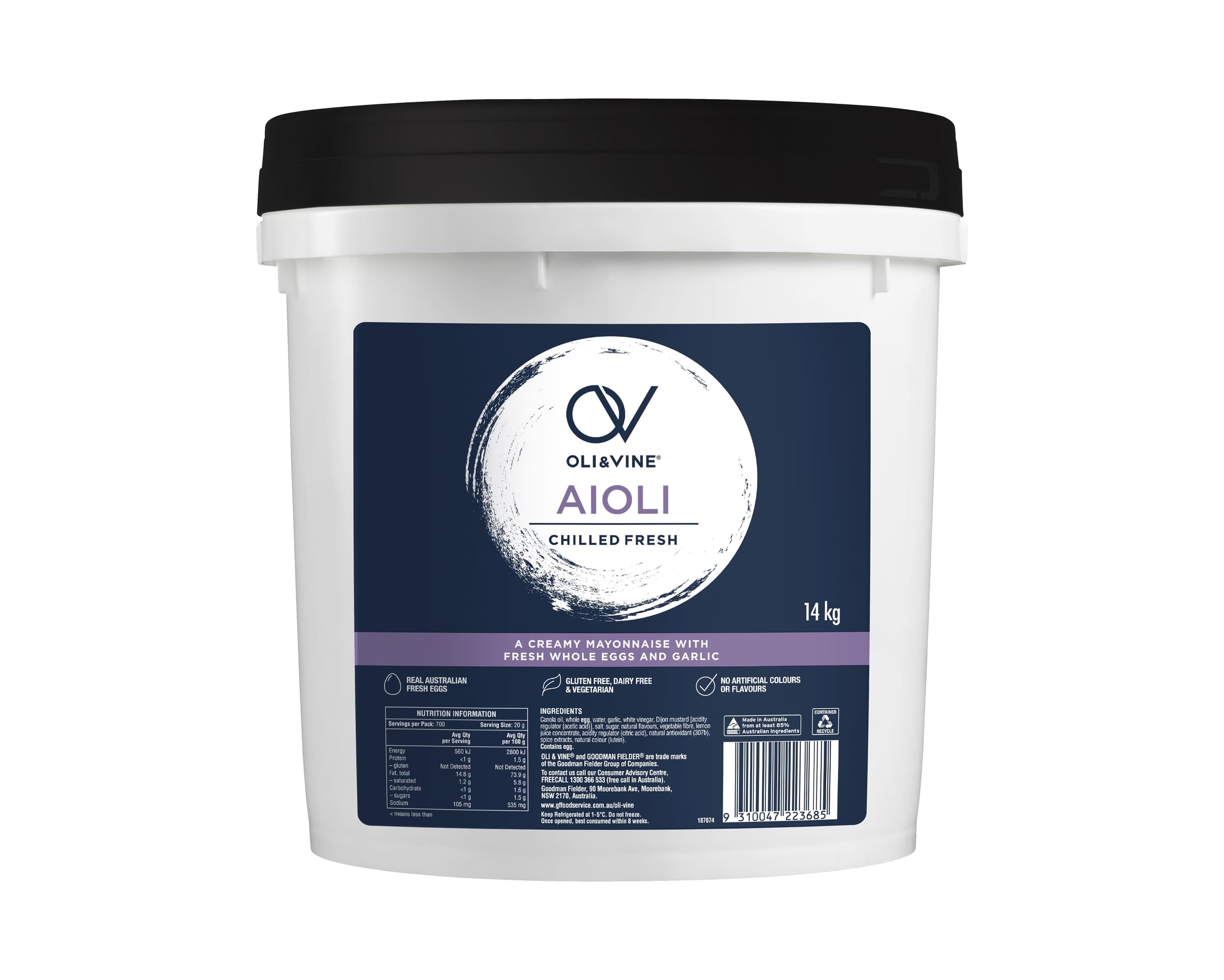 Oli & Vine Bulk Garlic Aioli 14kg