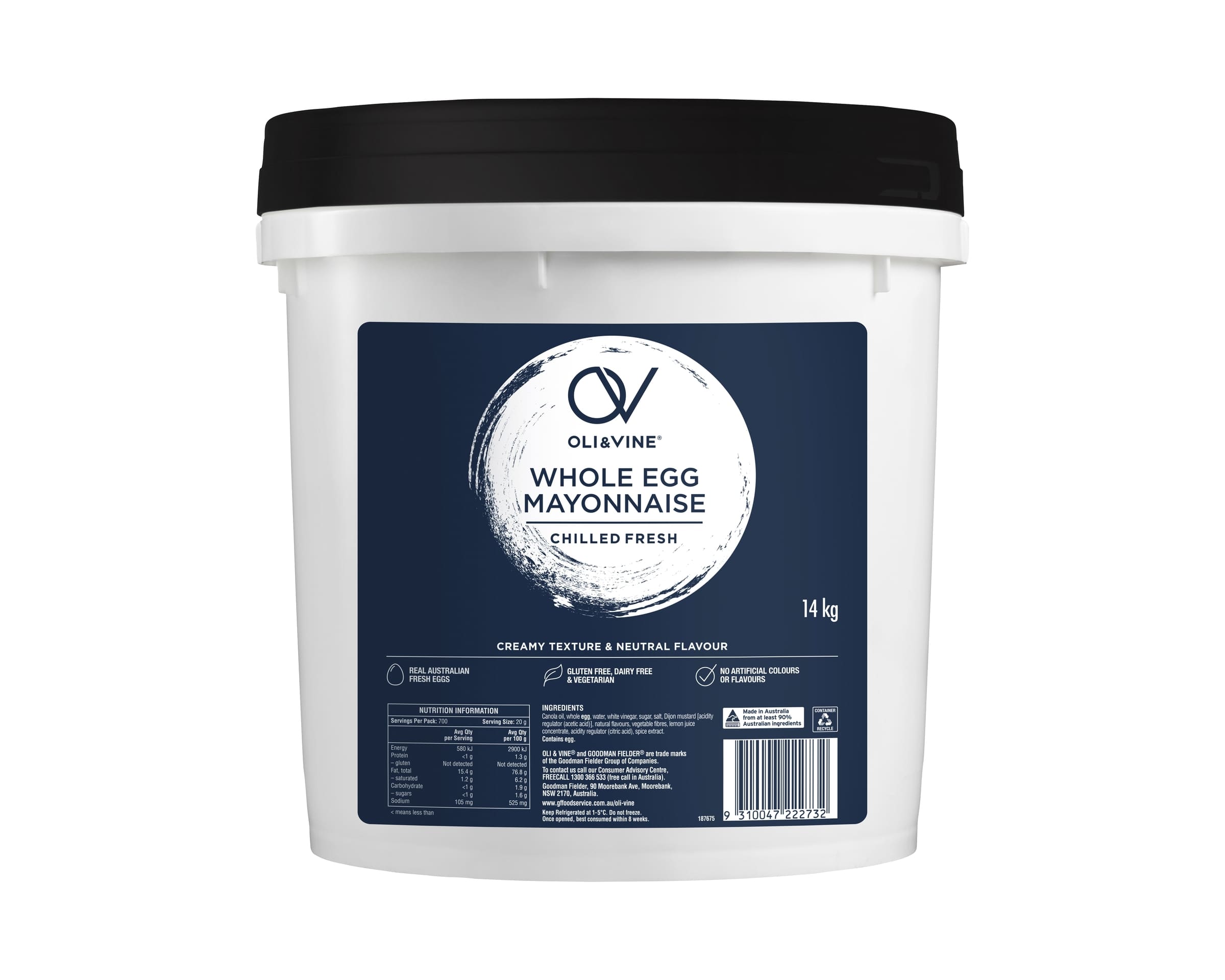 Oli & Vine Bulk Whole Egg Mayo 14kg
