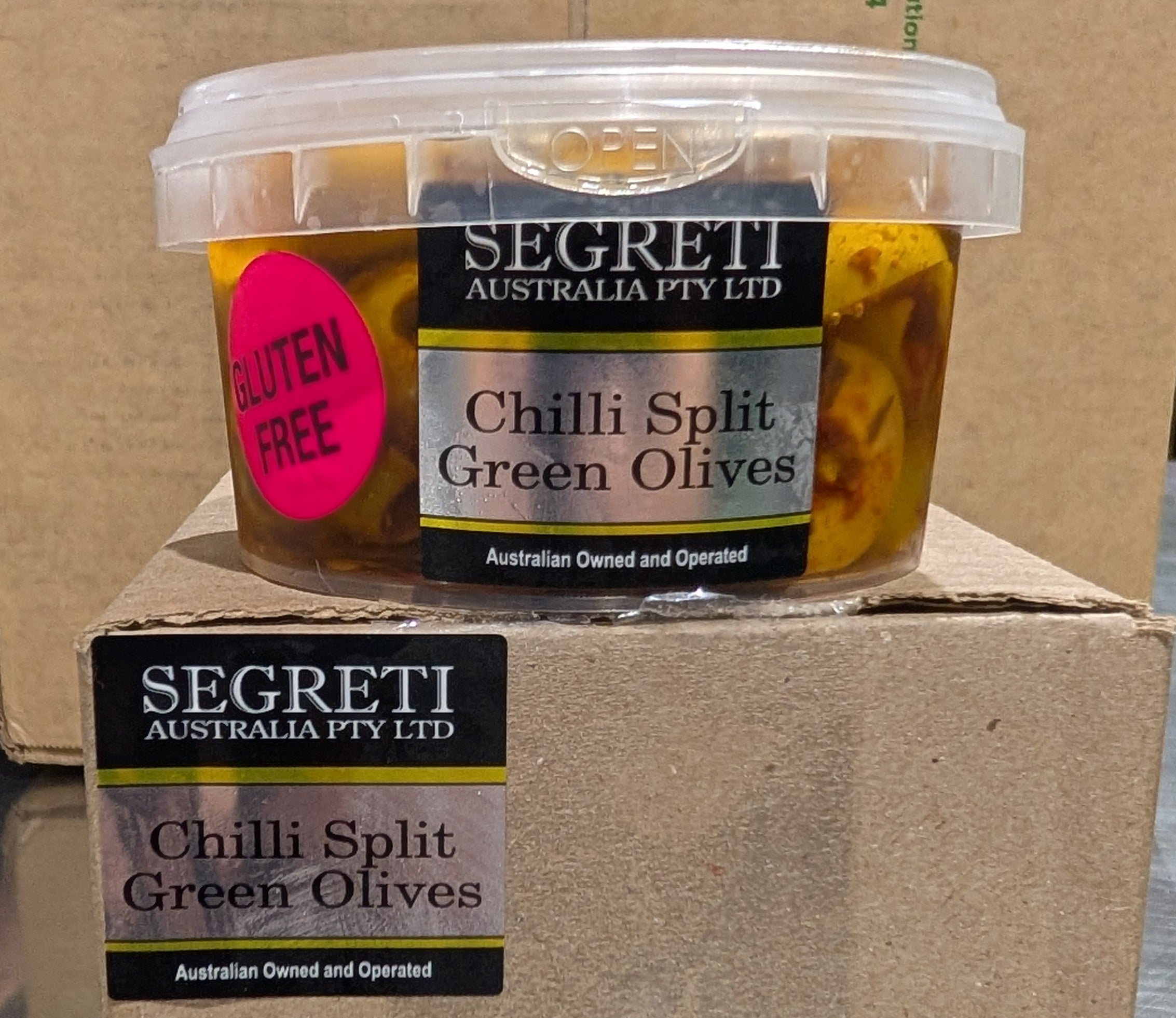 Segreti Chilli Stuffed Green Olives 6x200g