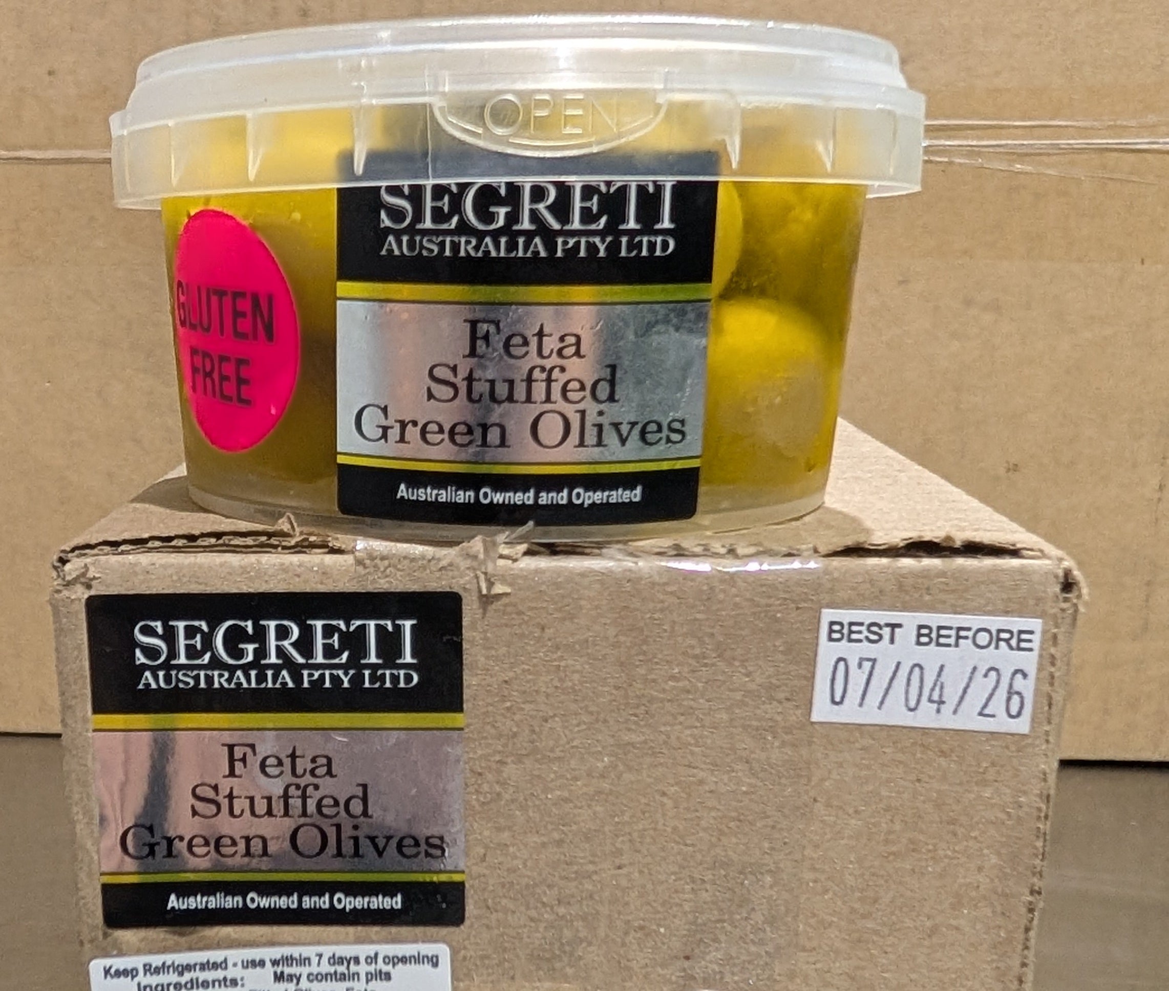 Segreti Feta Stuffed Green Olives 6x200g