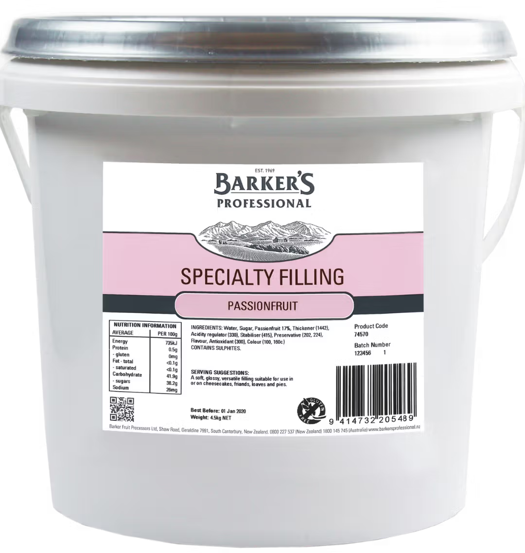 Barker's Passionfruit Specialty Filling 4.5kg