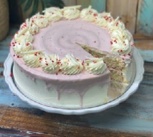 Raspberry White Whole Chocolate Cake (16 slices GF)