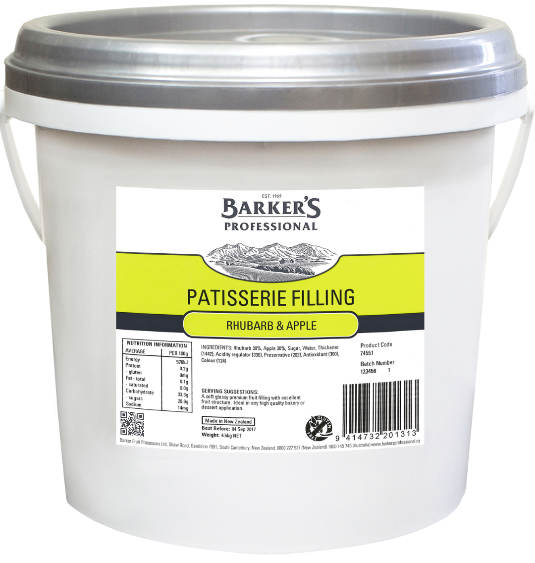 Barker's Rhubarb & Apple Fruit Filling 12kg