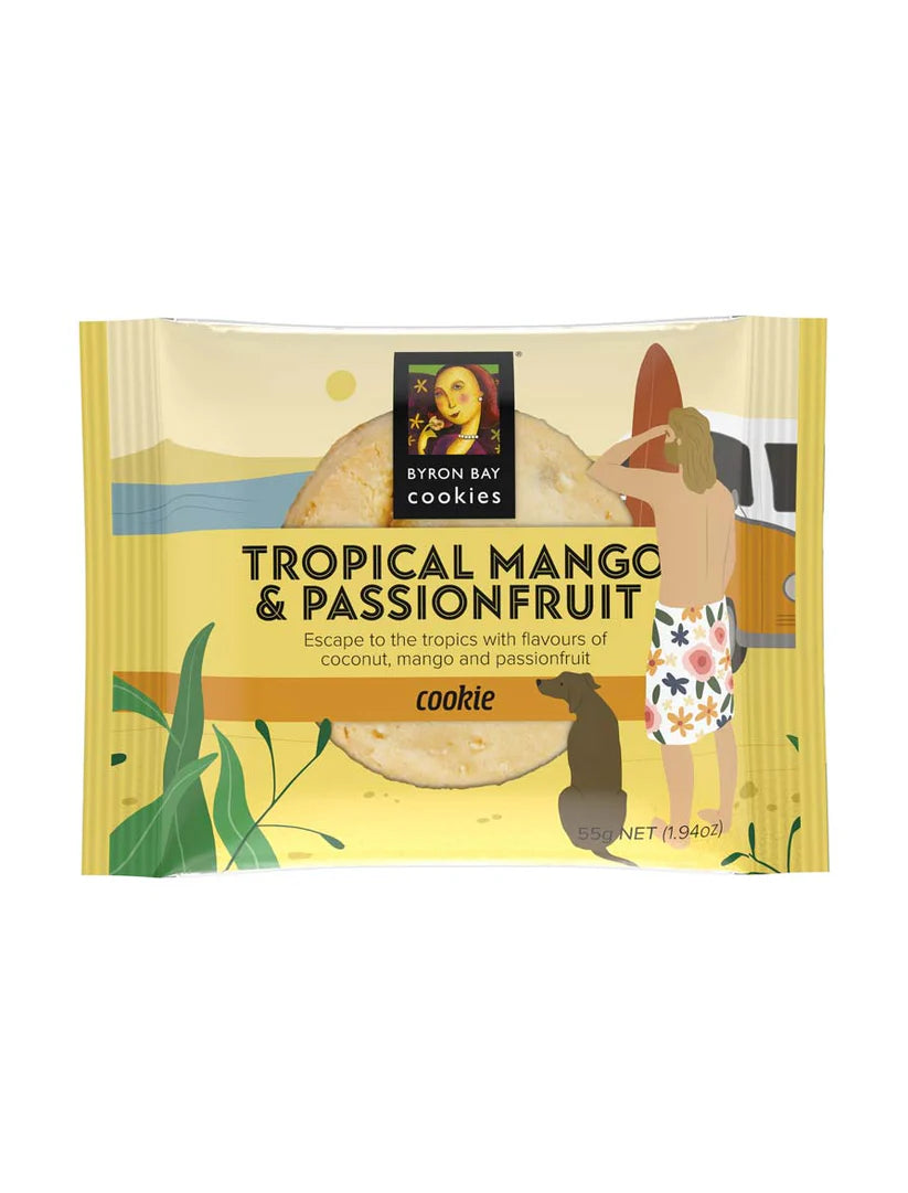 Byron Bay SW Tropical Mango & Passionfruit Cookies (12x60g)