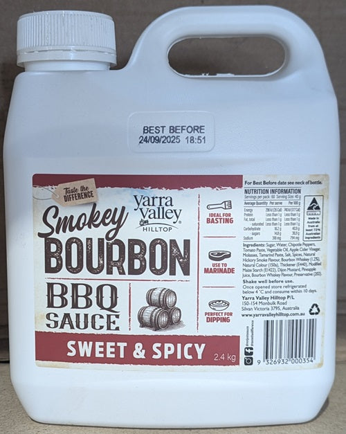 Yarra Valley Hilltop Bourbon BBQ Sauce Sweet & Spicy 2.4kg