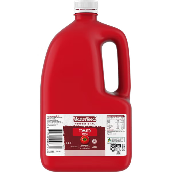MasterFoods Tomato Sauce 4L