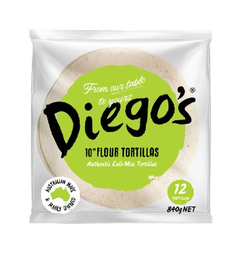 Diego's Tortillas 10 in Plain Flour Traditional