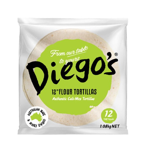 Diegos Tortillas 12 in Plain Flour Traditional